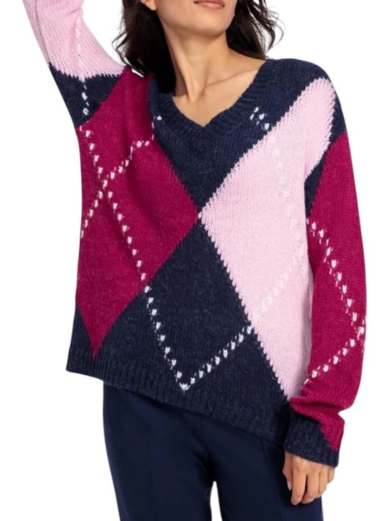 Olsen Sweaters - Olsen Olivia argyle sweather in soft alpaca knit sweater Sz M like new condition